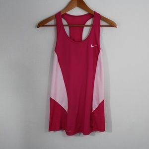 Nike Dri - Fit Hot Pink & White Tank Top